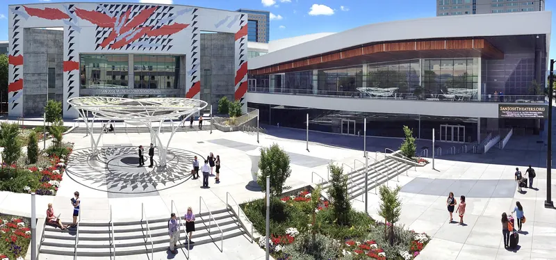 The plaza and entrance of the San Jose McEnery Convention Center downtown